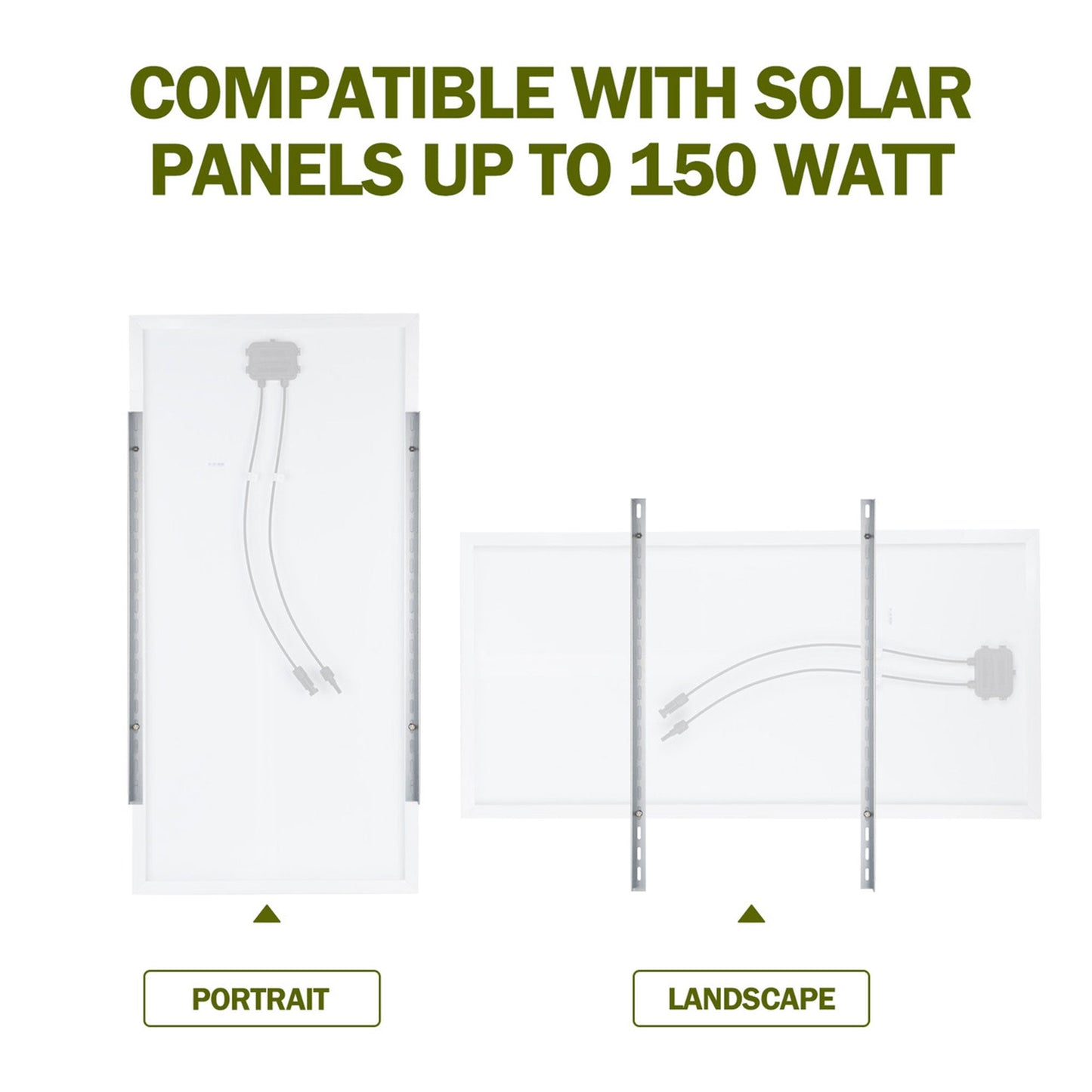HQST Adjustable Solar Panel Tilt Mounting Brackets, 28” for 150W Panels, White