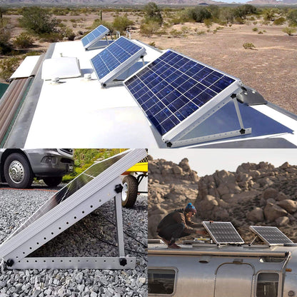 HQST Adjustable Solar Panel Tilt Mounting Brackets, 28” for 150W Panels, White