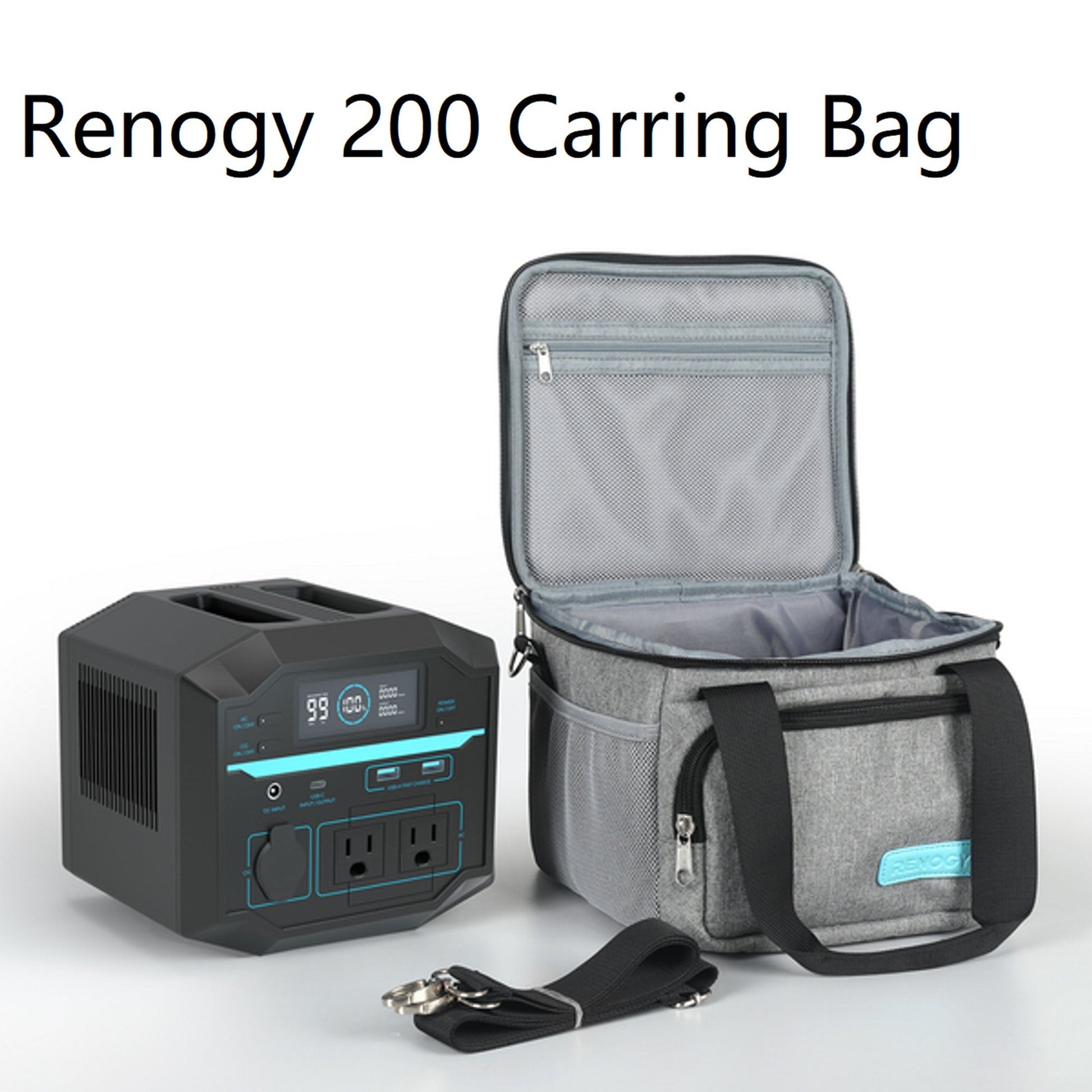 Renogy Carrying Bag with Handle and Strap, for Portable Power Station 200, Gray - Find Fresh Goods
