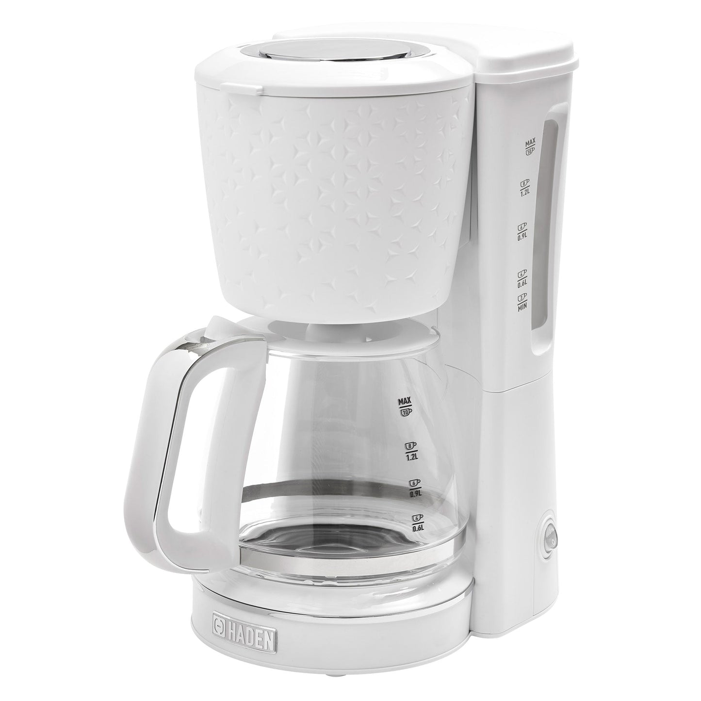 Haden Starbeck Coffee Machine, 10 Cup Automatic Coffee Maker, White & Chrome