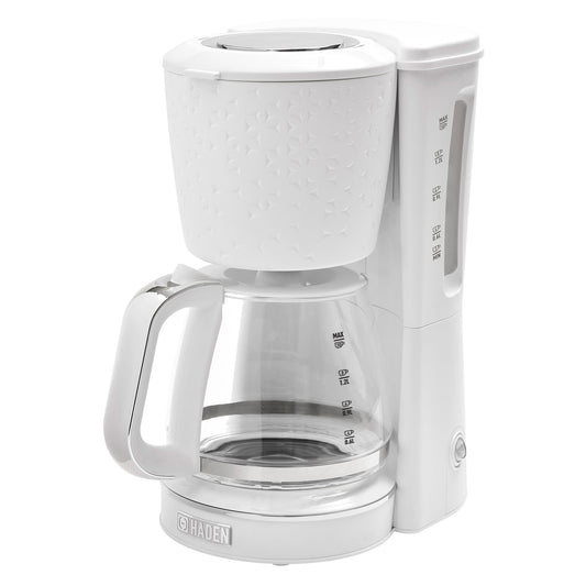Haden Starbeck Coffee Machine, 10 Cup Automatic Coffee Maker, White & Chrome
