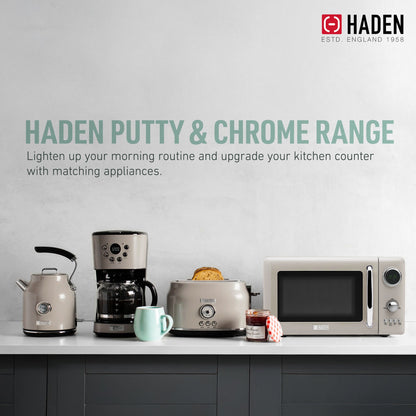 Haden 700 Watt 0.7 Cubic Foot Microwave Oven with Digital Controls, Putty/Chrome