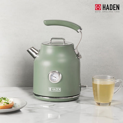 Haden Dorset 1.7 Liter Electric Water Kettle with 360-Degree Base, Cedar Green