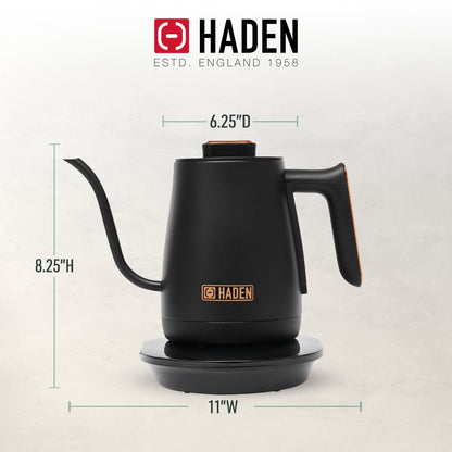 Haden Electric Tea Kettle, Gooseneck Hot Water Boiler, 0.6L Teapot, Black/Copper