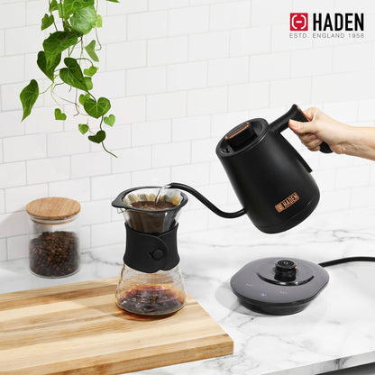 Haden Electric Tea Kettle, Gooseneck Hot Water Boiler, 0.6L Teapot, Black/Copper