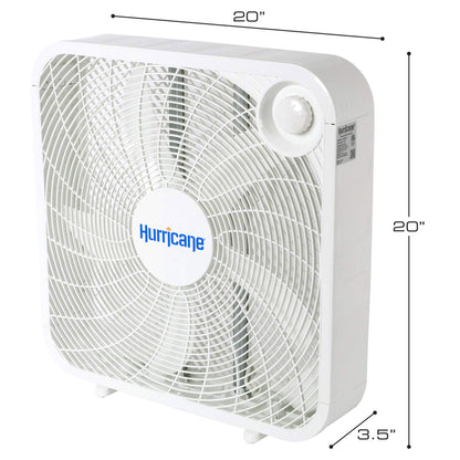 Hurricane 20" Classic Series Floor Box Fan with 3 Speed Settings, 5 Pack, White