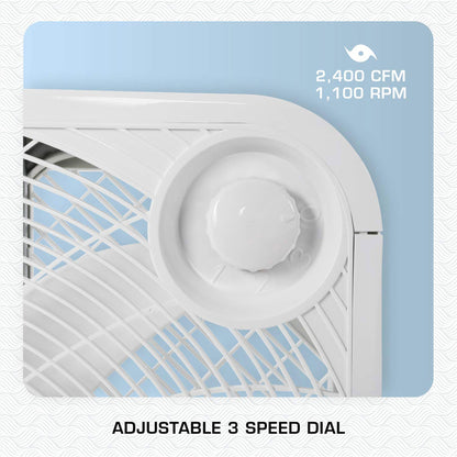 Hurricane 20" Classic Series Floor Box Fan with 3 Speed Settings, 5 Pack, White