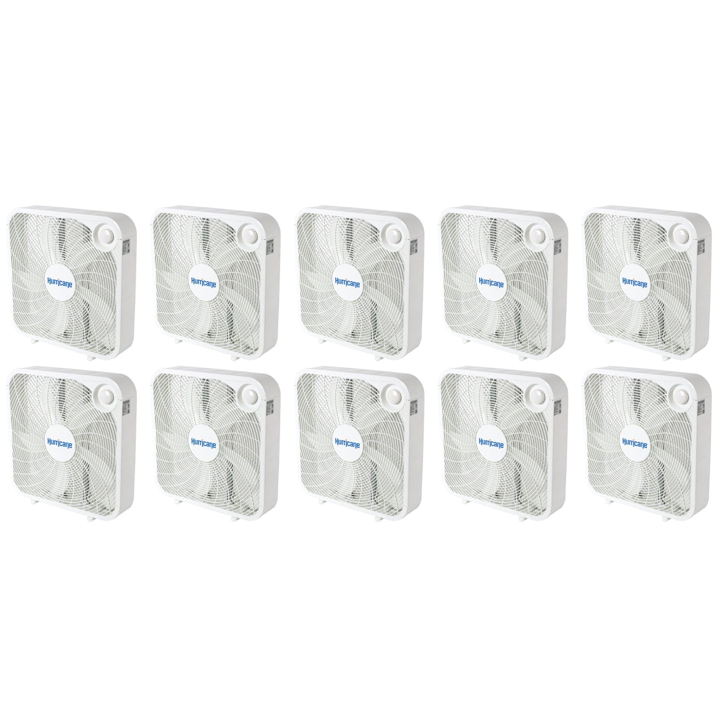 Hurricane 20" Classic Series Floor Box Fan with 3 Speed Settings, 10 Pack, White