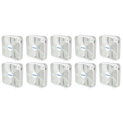 Hurricane 20" Classic Series Floor Box Fan with 3 Speed Settings, 10 Pack, White