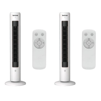 Hurricane 40" Triple Action Air Enhancing Tower Fan and Diffuser, 2 Pack, White