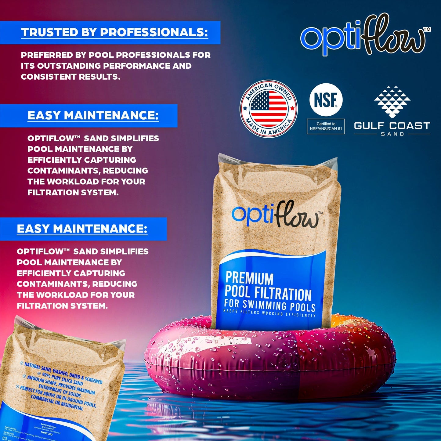 Intex Krystal Clear 2800GPH Sand Filter Pump & OptiFlow Premium Pool Filter Sand