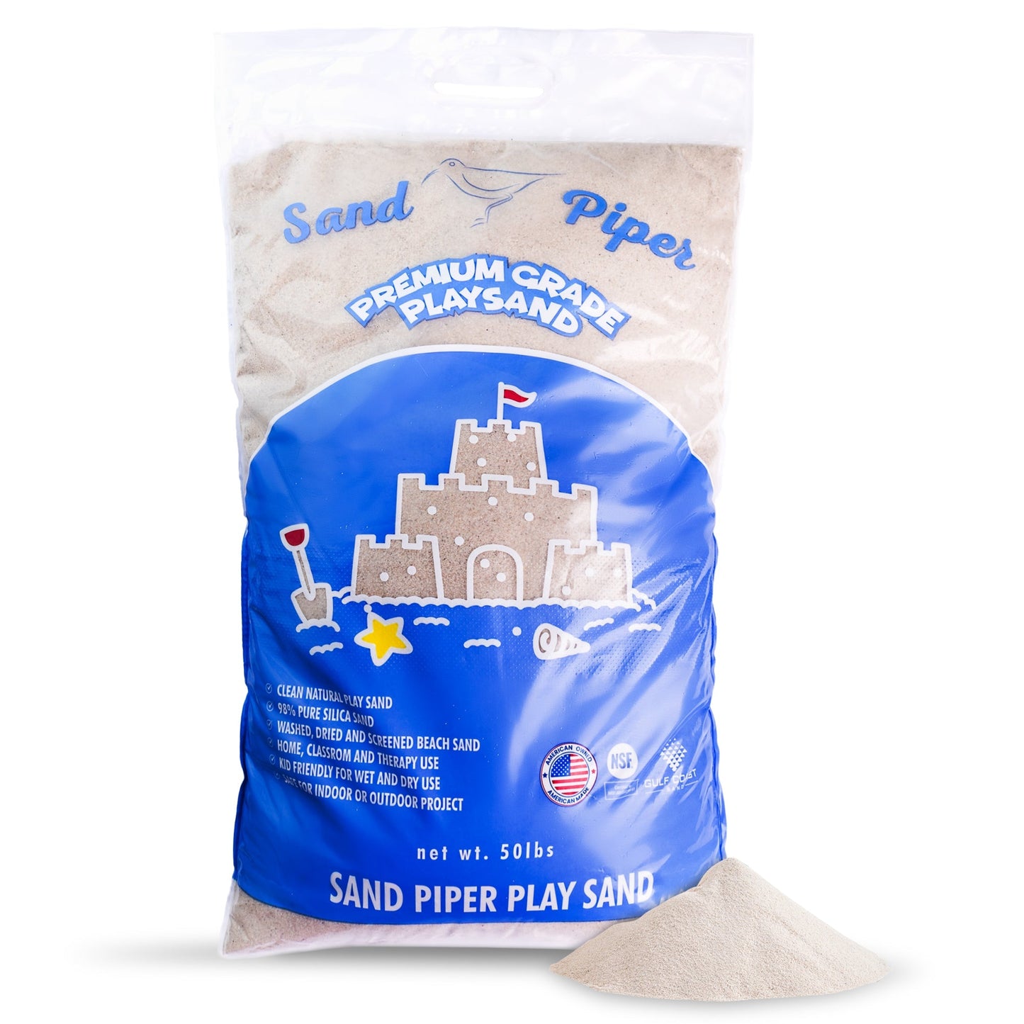 SandPiper 50 Pound Premium Grade Multi-Use Play Sand with Chemical Free Formula