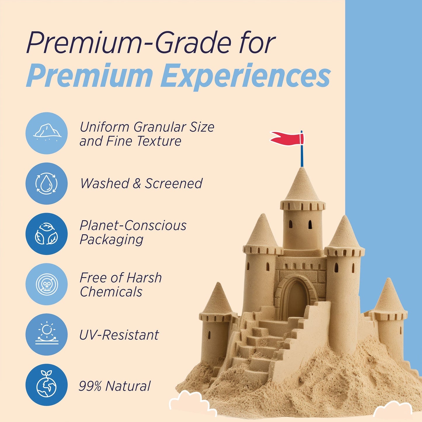 SandPiper 50lb Premium Grade Multi-Use Play Sand, Chemical Free Formula, 2 Pack