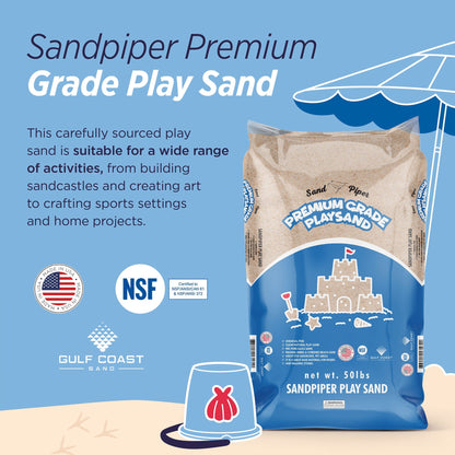 SandPiper 50lb Premium Grade Multi-Use Play Sand, Chemical Free Formula, 4 Pack