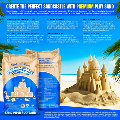 SandPiper 50lb Premium Grade Multi-Use Play Sand, Chemical Free Formula, 2 Pack