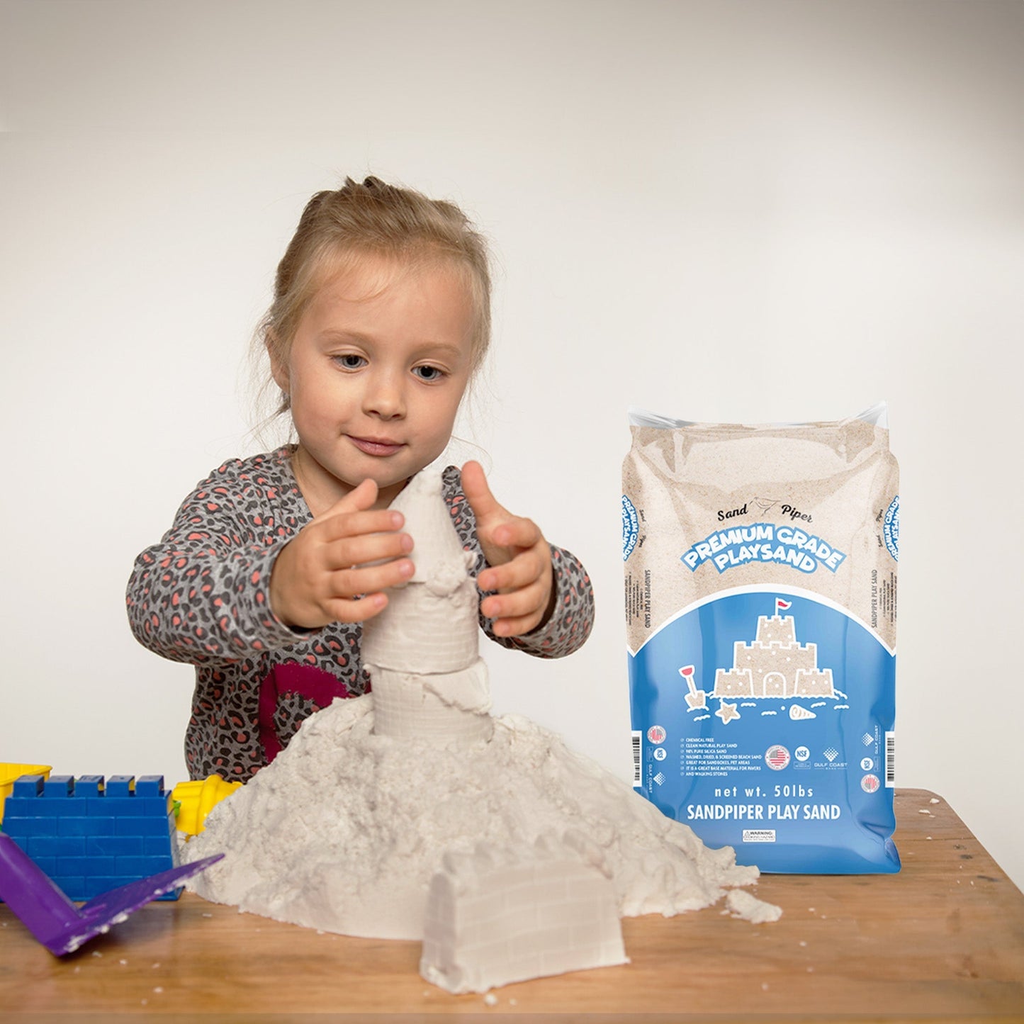 SandPiper 50lb Premium Grade Multi-Use Play Sand, Chemical Free Formula, 3 Pack