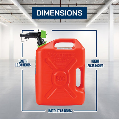 Scepter SmartControl Dual Handle Diesel Gas Container Jug, 5 Gal, 4 Pack, Red