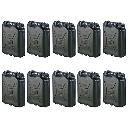 Scepter 5 Gallon Heavy Duty Military Style HDPE Water Container (10 Pack), Black