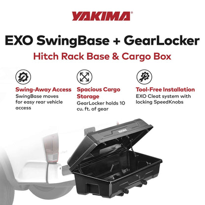 Yakima EXO SwingBase Hitch Base Rack & EXO GearLocker Vehicle Rooftop Cargo Box
