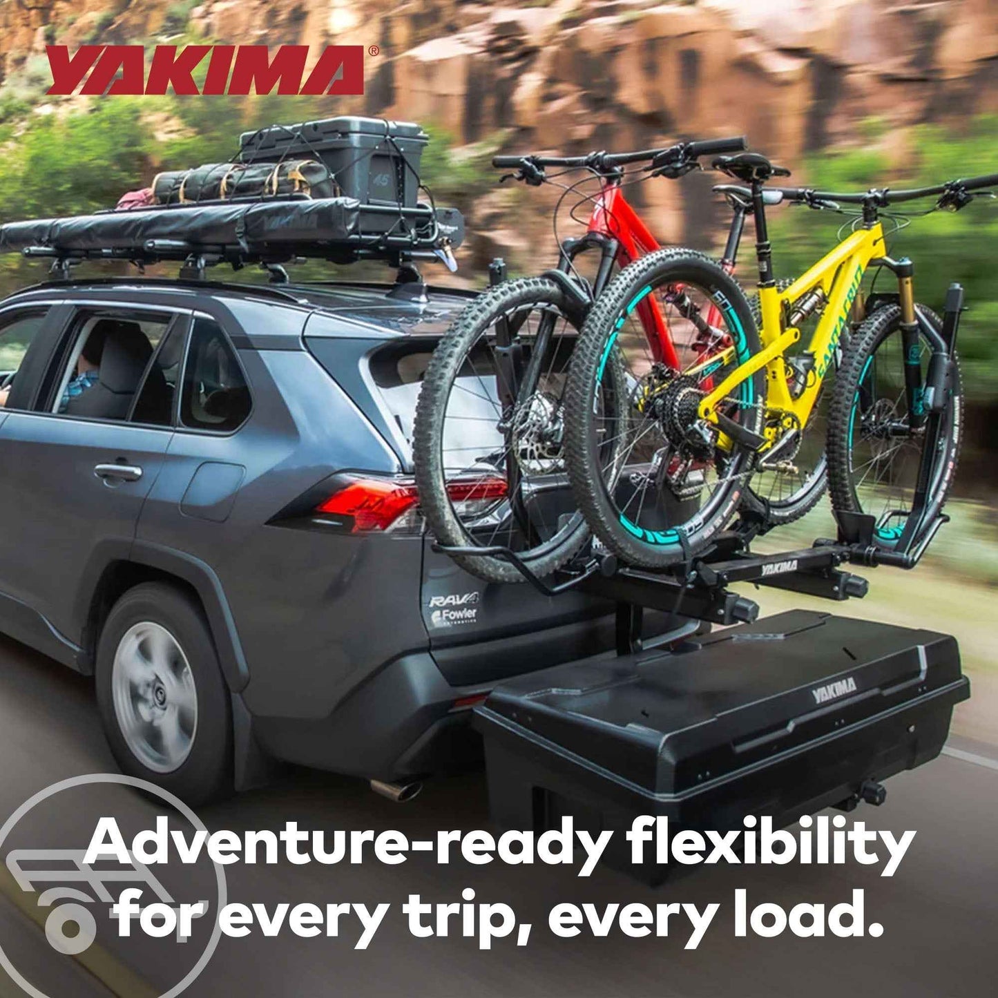 Yakima EXO SwingBase Hitch Base Rack & EXO GearLocker Vehicle Rooftop Cargo Box