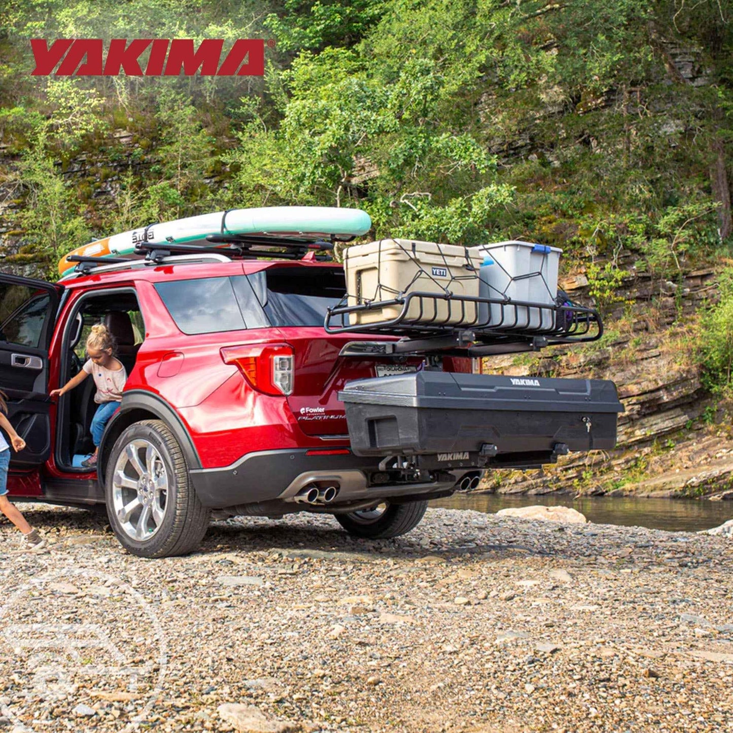 Yakima EXO SwingBase Hitch Base Rack & EXO GearLocker Vehicle Rooftop Cargo Box