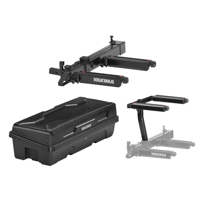 Yakima EXO SwingBase Hitch Base Rack with GearLocker Cargo Box and TopShelf Rack - Find Fresh Goods