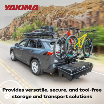 Yakima EXO SwingBase, GearLocker Box, TopShelf Rack and GearWarrior Basket Mount - Find Fresh Goods