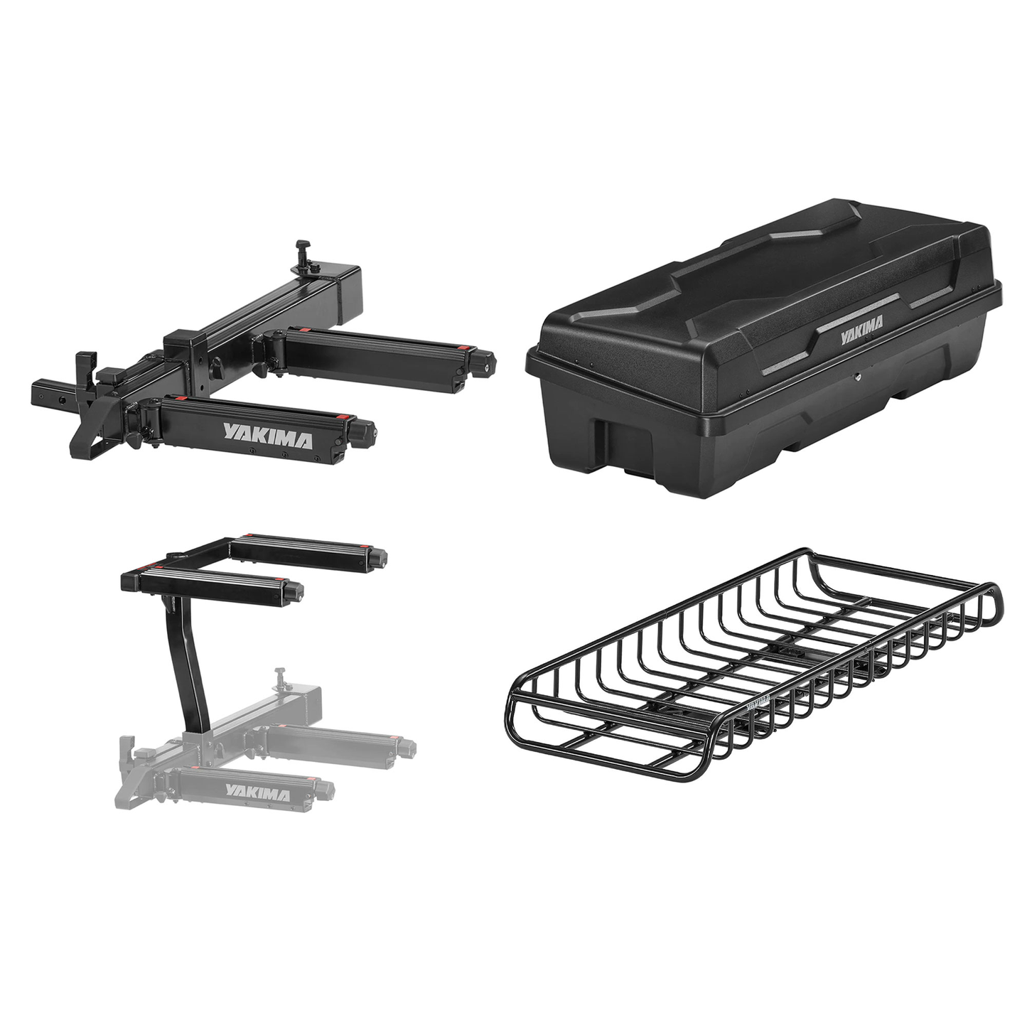 Yakima EXO SwingBase, GearLocker Box, TopShelf Rack and GearWarrior Basket Mount - Find Fresh Goods