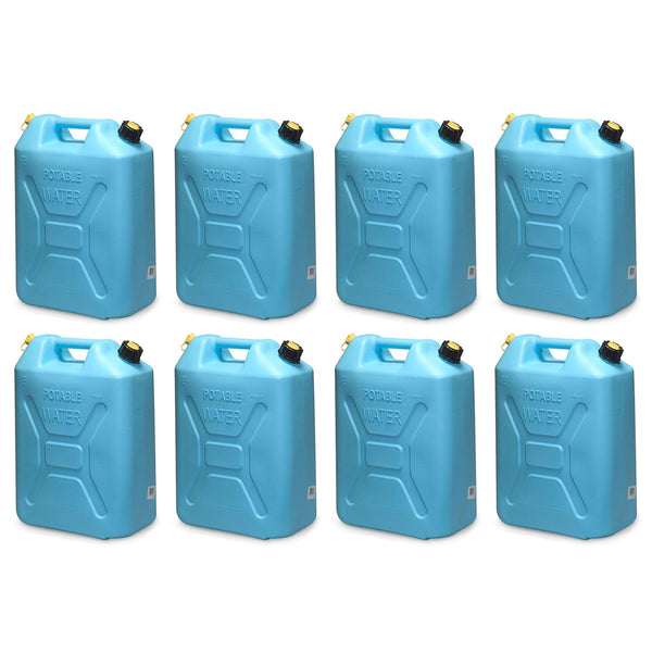 Scepter 5 Gal Military Style Water Can Container with Reversible Spout, 8 Pack