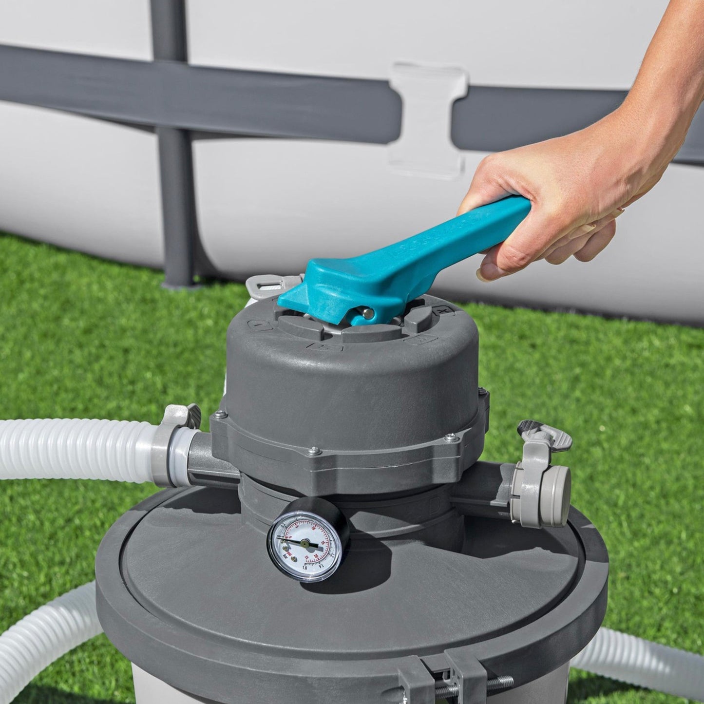 Bestway 950 Gallon Sand Filter Pump for Above Ground Outdoor Swimming Pools