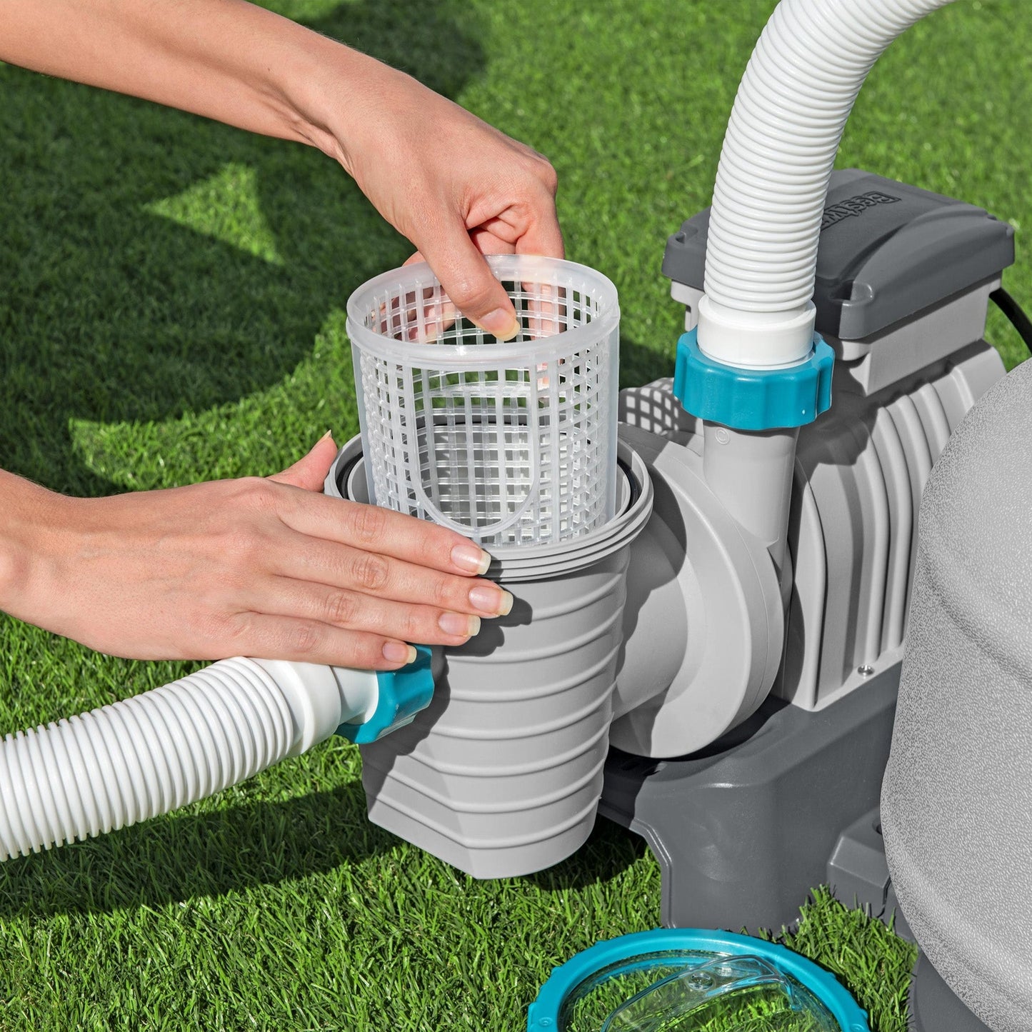 Bestway 2,200 Gallon Sand Filter Pump for Above Ground Outdoor Swimming Pools