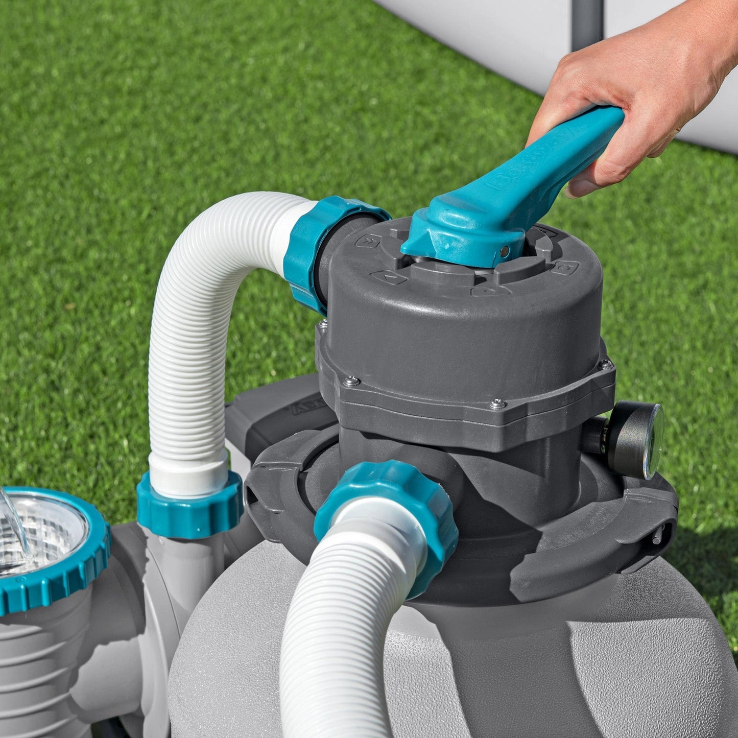 Bestway 2,200 Gallon Sand Filter Pump for Above Ground Outdoor Swimming Pools