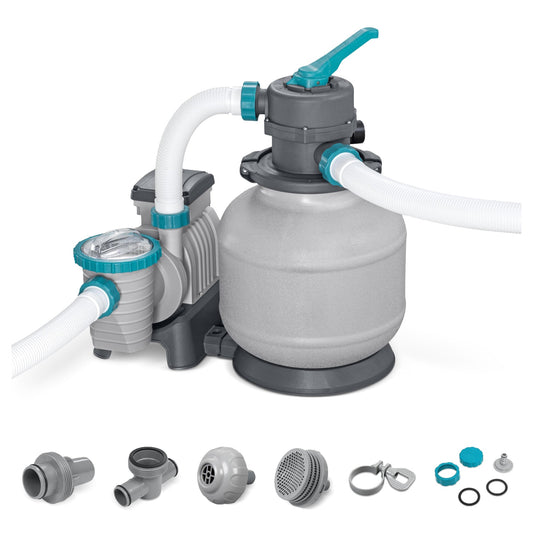 Bestway 2,200 Gallon Sand Filter Pump for Above Ground Outdoor Swimming Pools