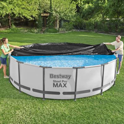 Bestway Round Pool Cover for 15 Foot Above Ground Pools, Black (Cover Only)