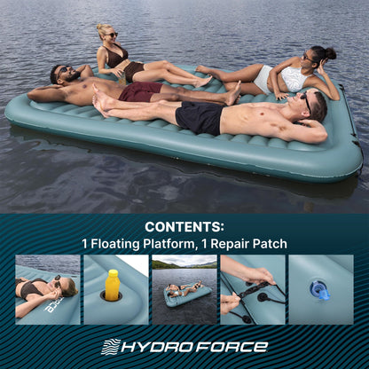 Bestway Hydro-Force Sun Soaker Inflatable 4 Person Water Float Platform Lounger