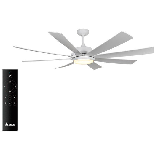 Delta Breez Rio Vista 60" Ceiling Fan with LED, Remote, Indoor/Outdoor, White
