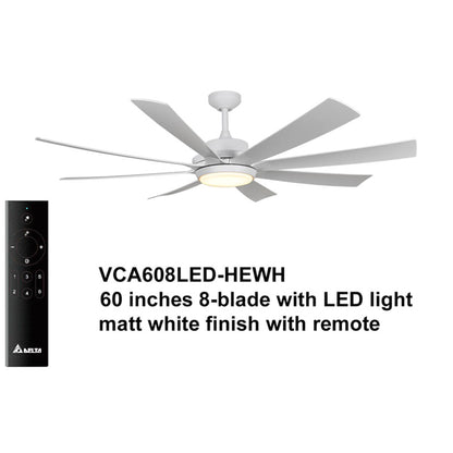 Delta Breez Rio Vista 60" Ceiling Fan with LED, Remote, Indoor/Outdoor, White