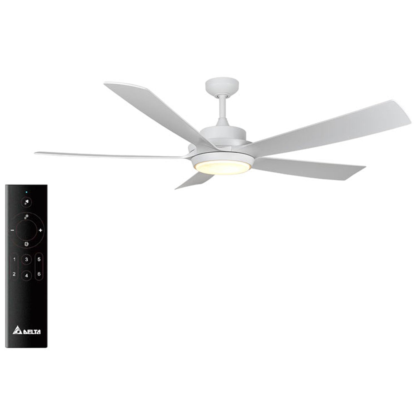 Delta Breez Pleasanton 60" Ceiling Fan with LED, Remote, Indoor/Outdoor, White