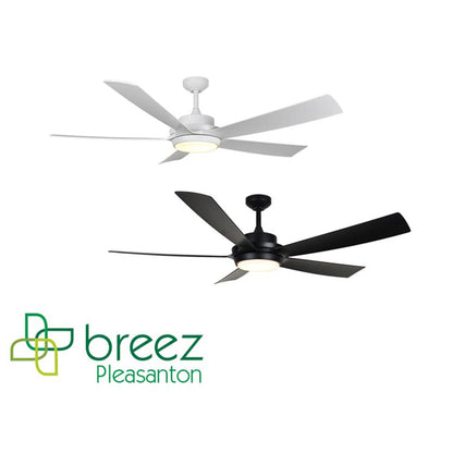 Delta Breez Pleasanton 60" Ceiling Fan with LED, Remote, Indoor/Outdoor, White