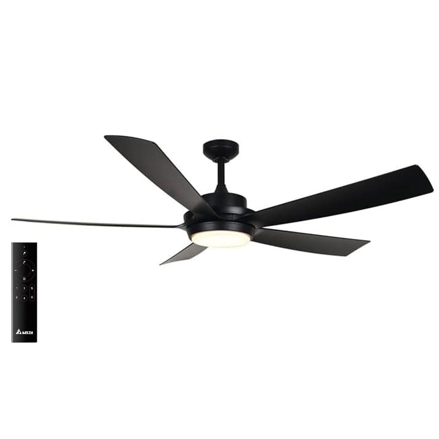 Delta Breez Pleasanton 60" Ceiling Fan with LED, Remote, Indoor/Outdoor, Black