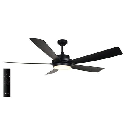 Delta Breez Pleasanton 60" Ceiling Fan with LED, Remote, Indoor/Outdoor, Black
