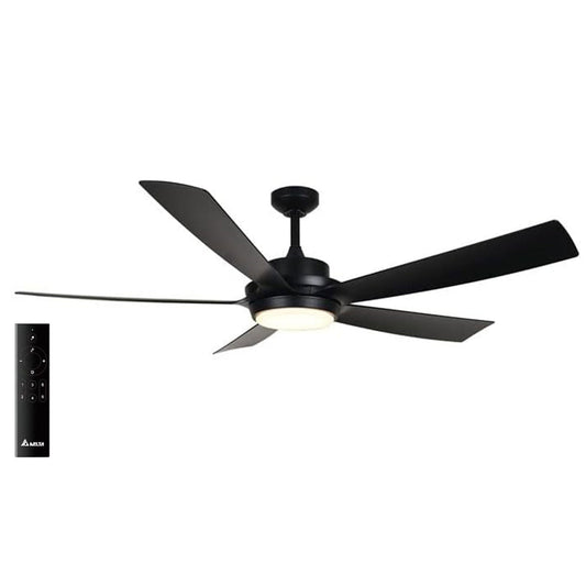 Delta Breez Pleasanton 60" Ceiling Fan with LED, Remote, Indoor/Outdoor, Black