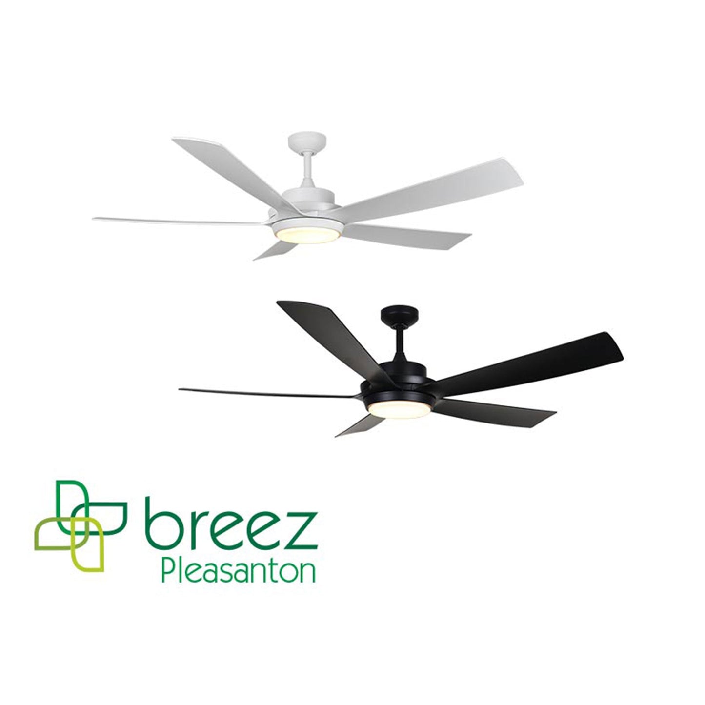 Delta Breez Pleasanton 60" Ceiling Fan with LED, Remote, Indoor/Outdoor, Black