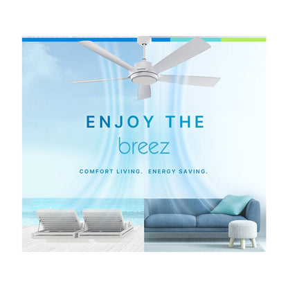 Delta Breez Pleasanton 60" Ceiling Fan with LED, Remote, Indoor/Outdoor, Black