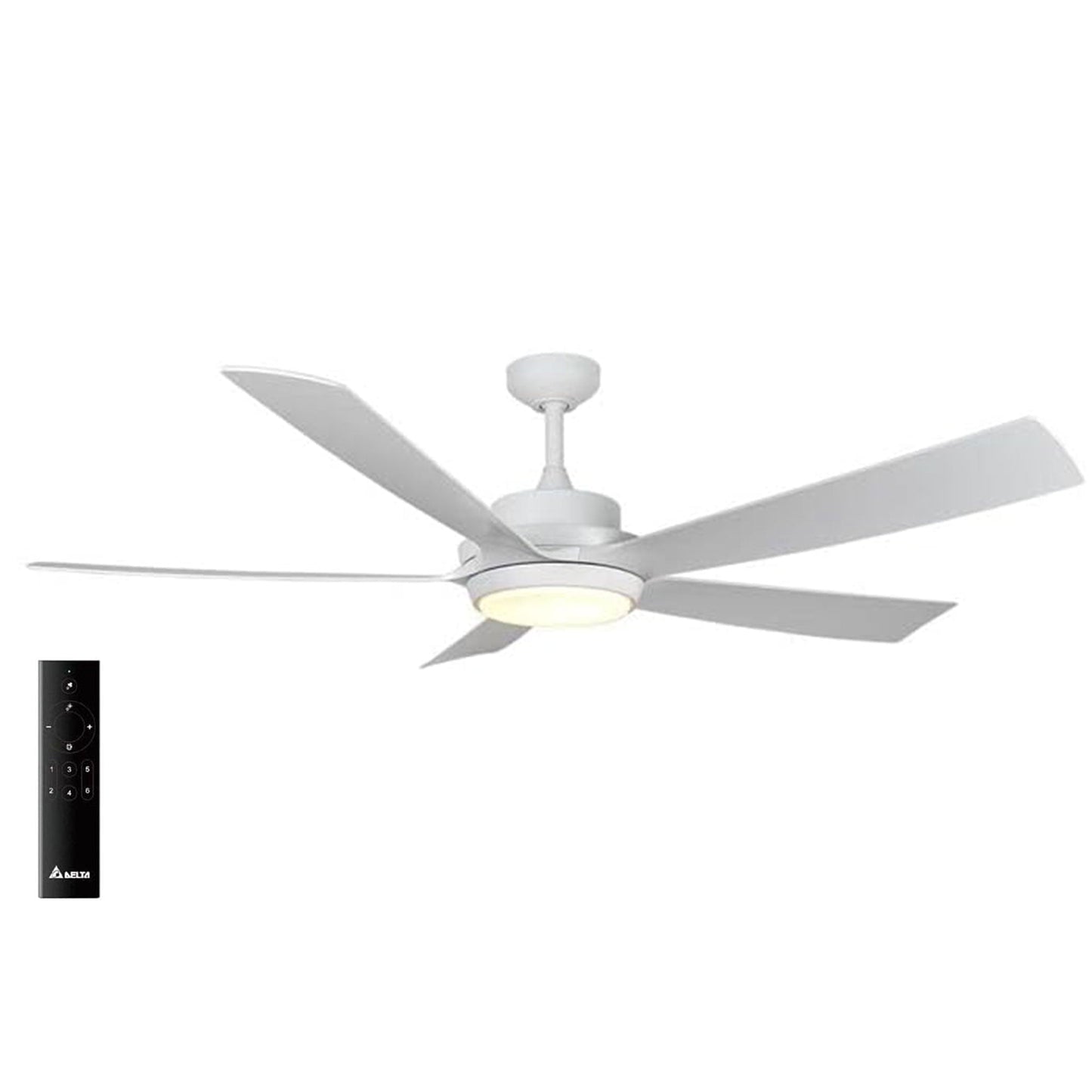 Delta Breez Pleasanton 72" Ceiling Fan with LED, Remote, Indoor/Outdoor, White