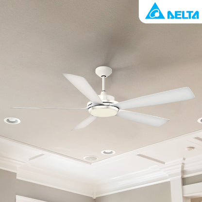 Delta Breez Pleasanton 72" Ceiling Fan with LED, Remote, Indoor/Outdoor, White