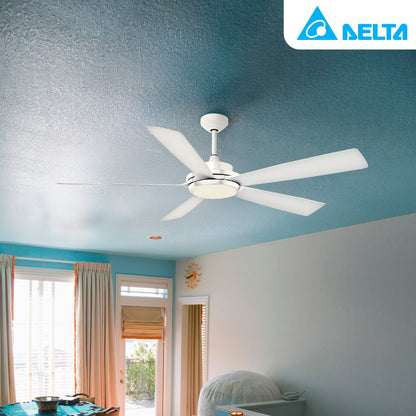 Delta Breez Pleasanton 72" Ceiling Fan with LED, Remote, Indoor/Outdoor, White