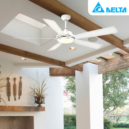 Delta Breez Pleasanton 72" Ceiling Fan with LED, Remote, Indoor/Outdoor, White