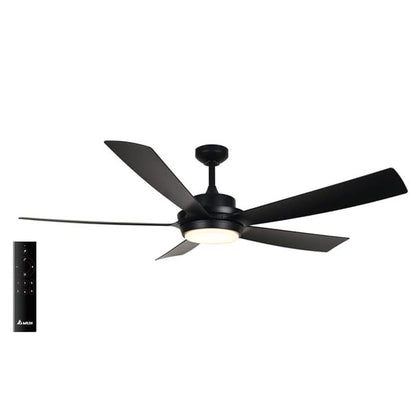 Delta Breez Pleasanton 72" Ceiling Fan with LED, Remote, Indoor/Outdoor, Black