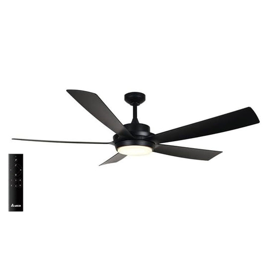 Delta Breez Pleasanton 72" Ceiling Fan with LED, Remote, Indoor/Outdoor, Black